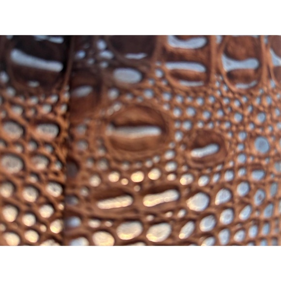 EXPRESSIONS NYC Clutch Bag Brown Silver Crocodile Embossed Chain Strap Chic Glam - Picture 5 of 10
